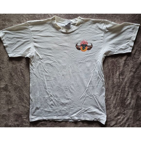 Butt Naked Motorcycle T-Shirt L Large Gildan Heavyweight Pre-Shrunk Cotton White - Picture 1 of 7